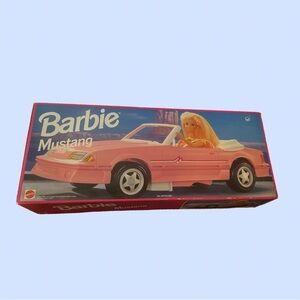 Barbie Pink Convertible Mustang Toy Car